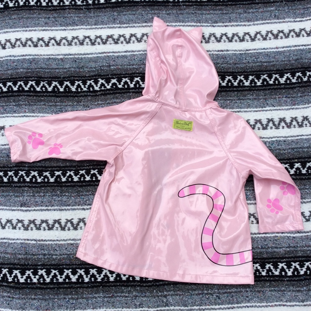 Pink Cat Hooded Raincoat with Ears! 2T